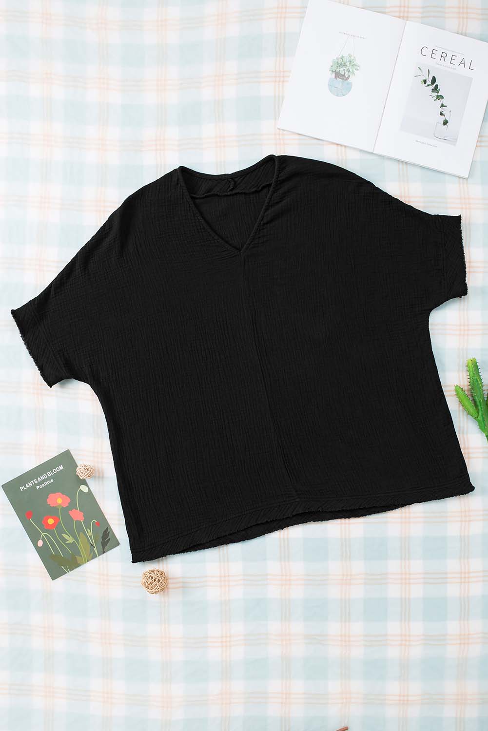 The Noir Fringe Batwing Blouse