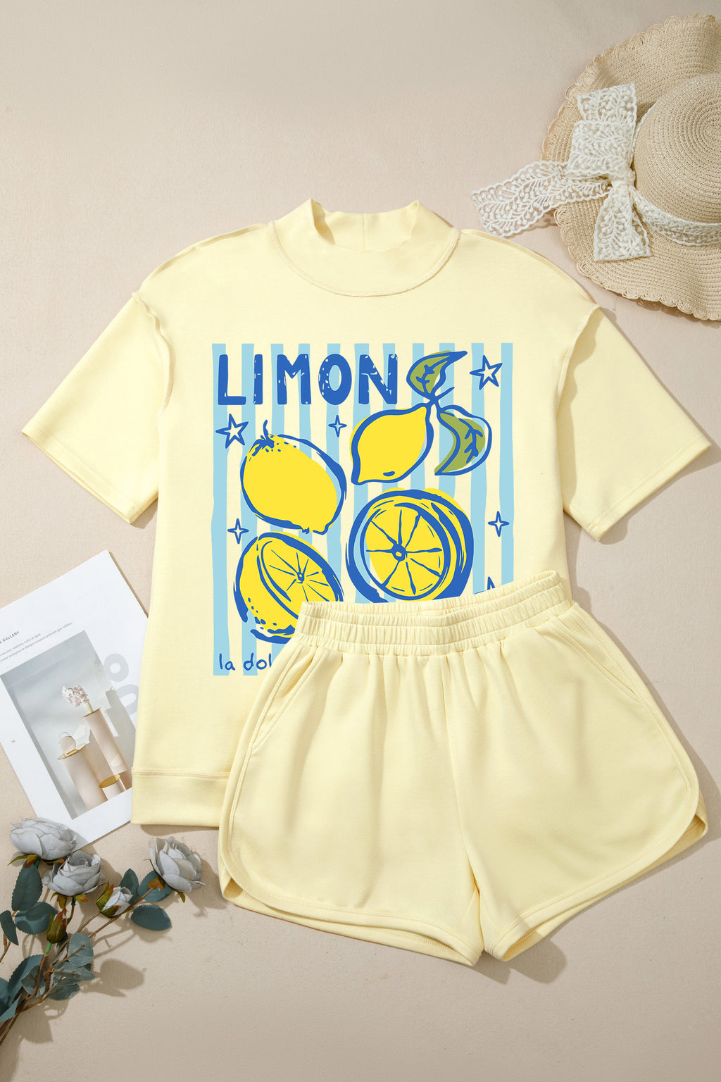 Limon Cello Graphic Tee & Shorts Set