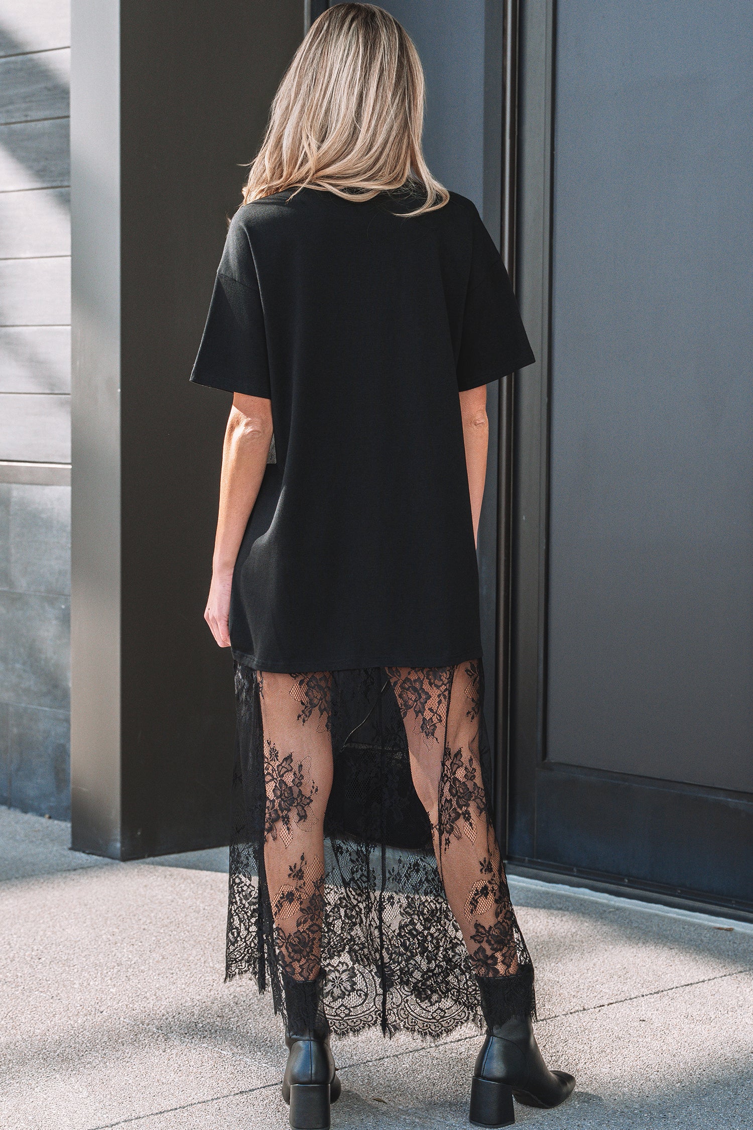 The Midnight Patchwork Maxi Tee Dress