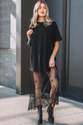 The Midnight Patchwork Maxi Tee Dress