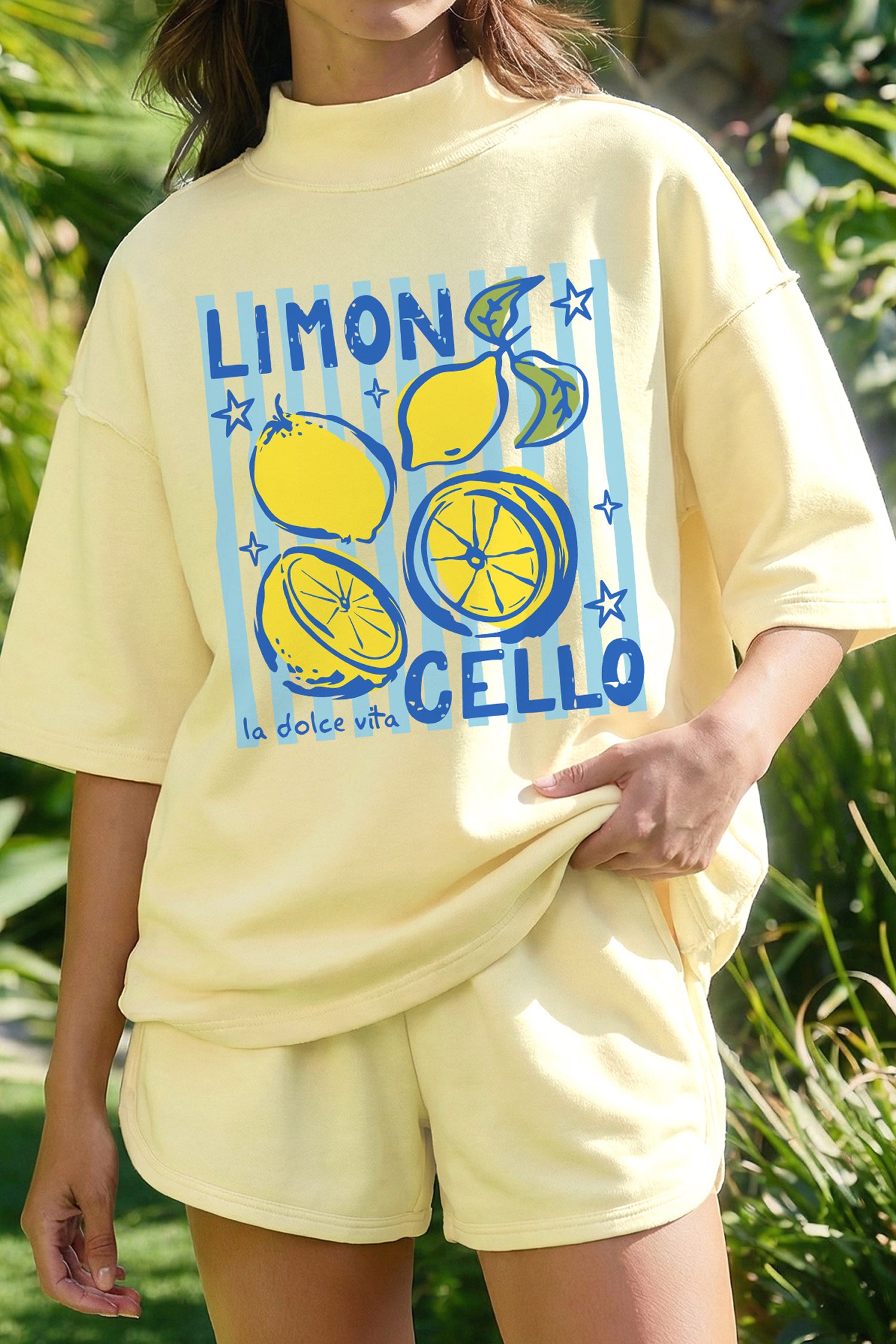 Limon Cello Graphic Tee & Shorts Set