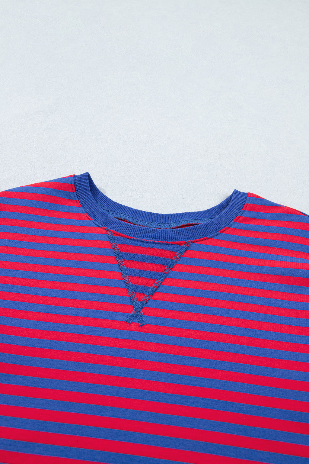 Navy Stripe Ribbed Tee & Shorts Set