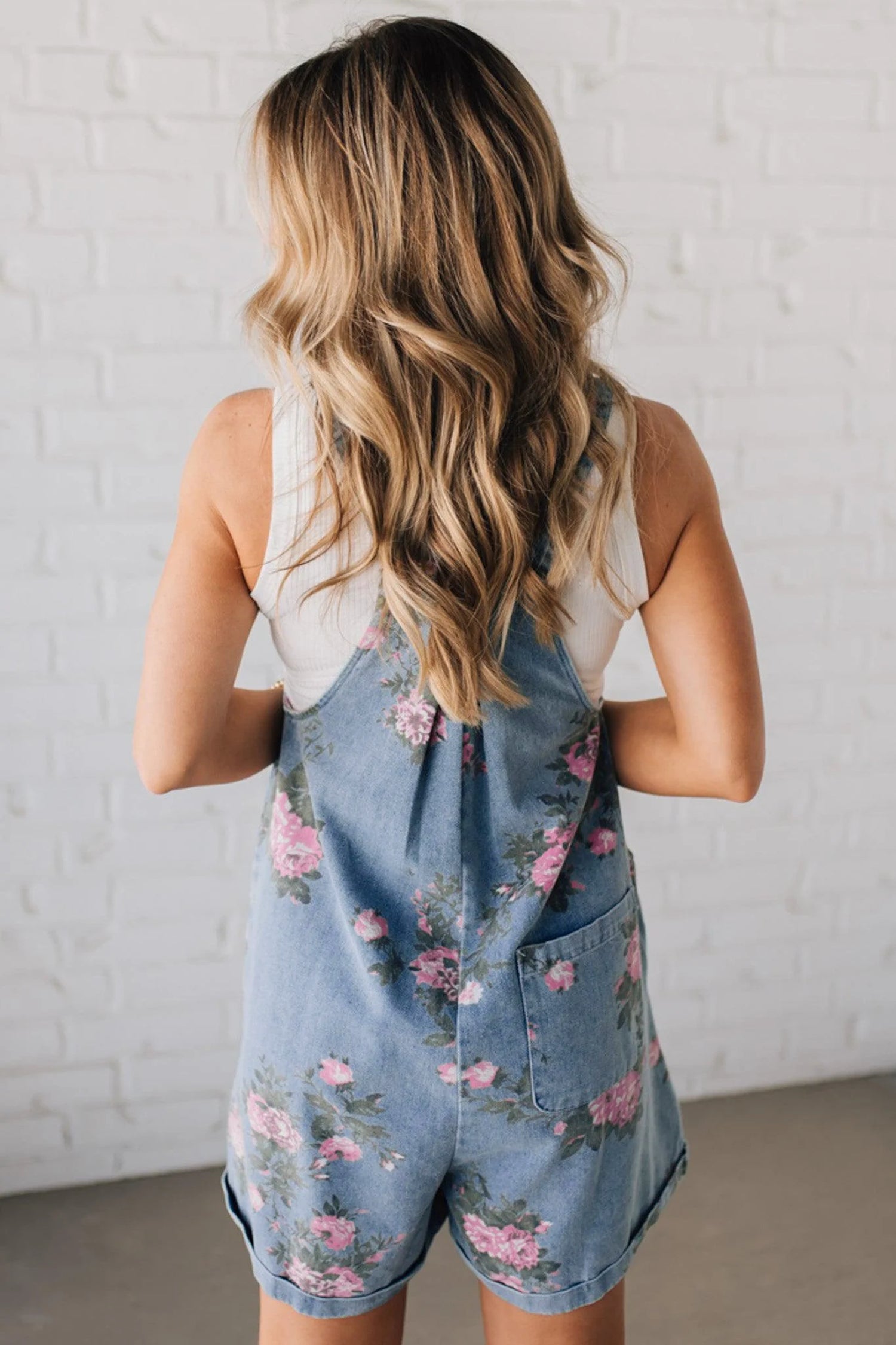 The Myosotis Floral Denim Shortalls