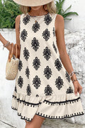 Geometric Bow‑Back Sleeveless Mini
