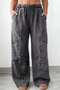 Dark Grey Mineral Wash Wide Leg Pants
