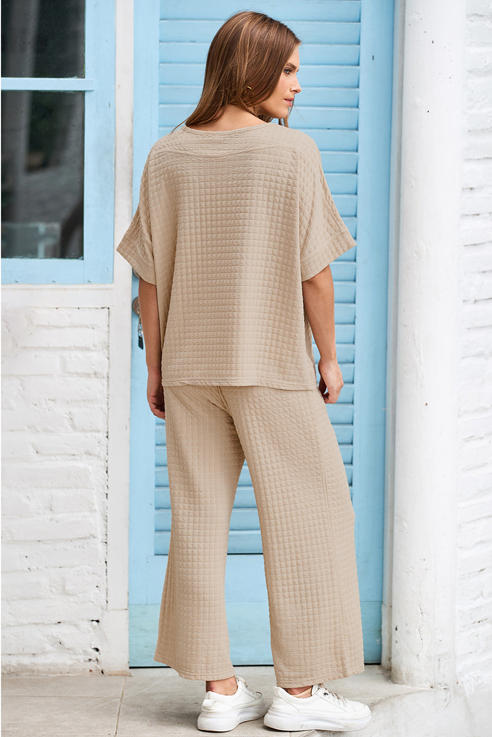 Oatmeal Lattice Texture Lounge Set