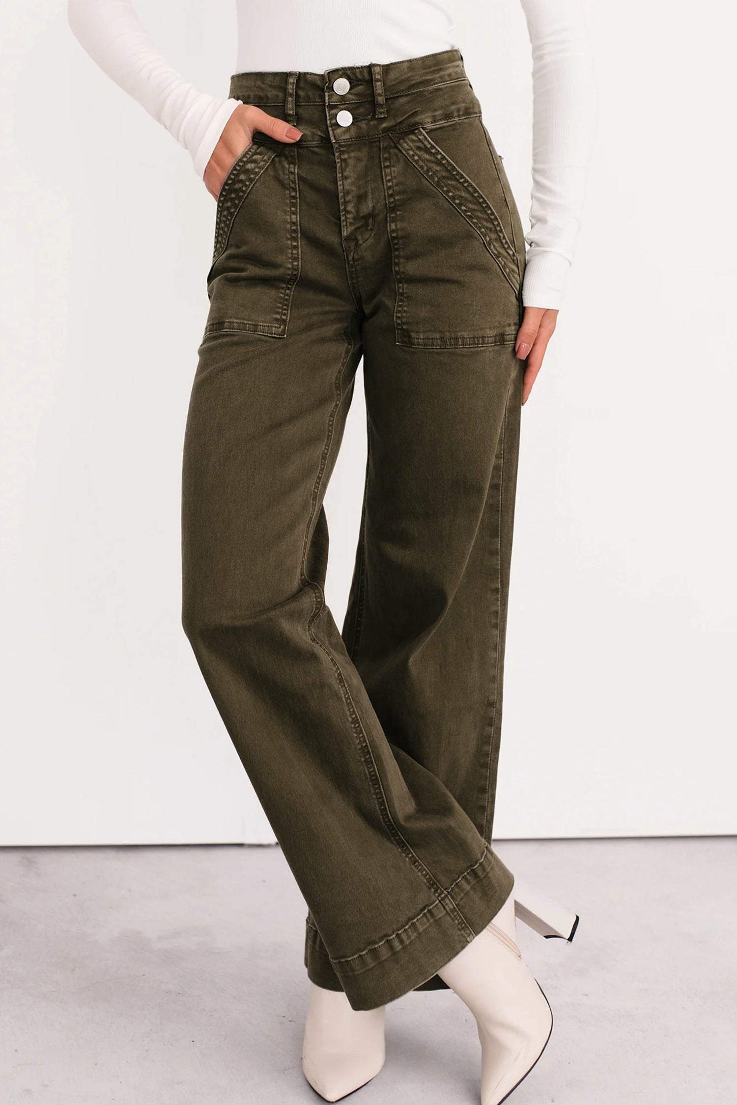 The Jungle Double‑Waist Straight Jean