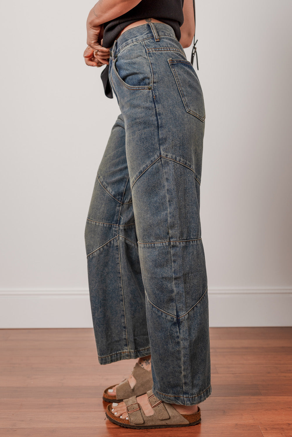 The Sail Stitch Barrel‑Leg Jean