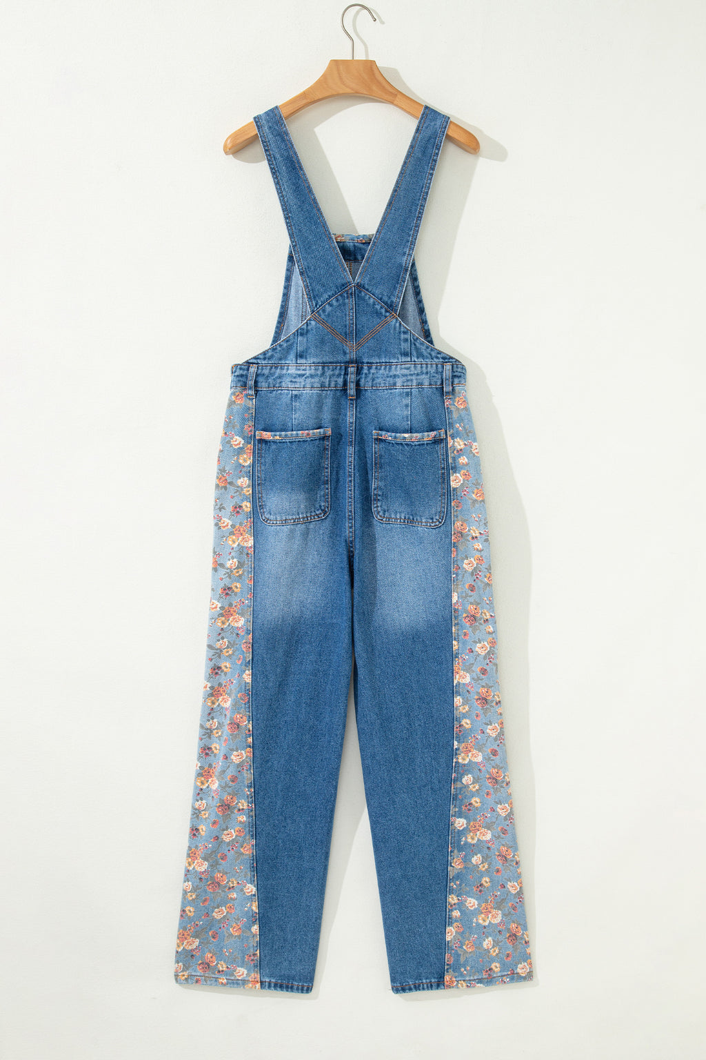 The Peacock Rose Patchwork Denim Overalls