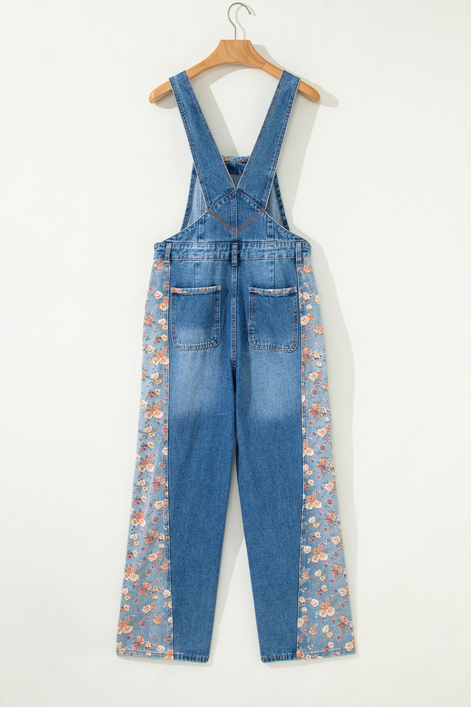 The Peacock Rose Patchwork Denim Overalls