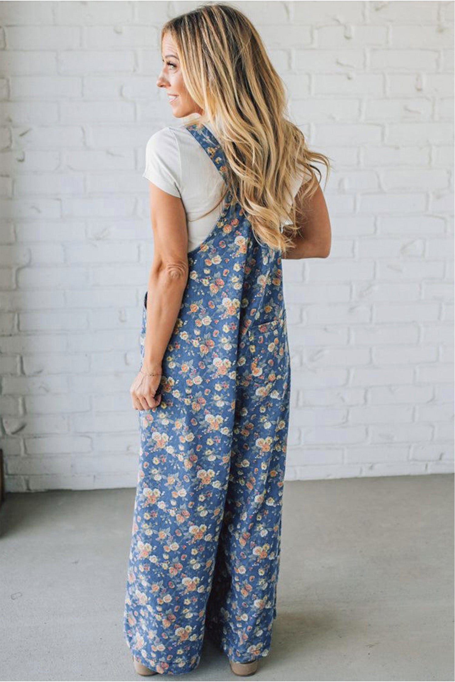 The Vintage Rose Pleated Denim Overalls