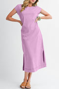 Wisteria Mineral Wash Pocket T‑Shirt Dress