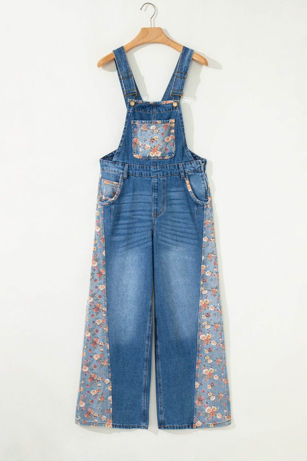 The Peacock Rose Patchwork Denim Overalls