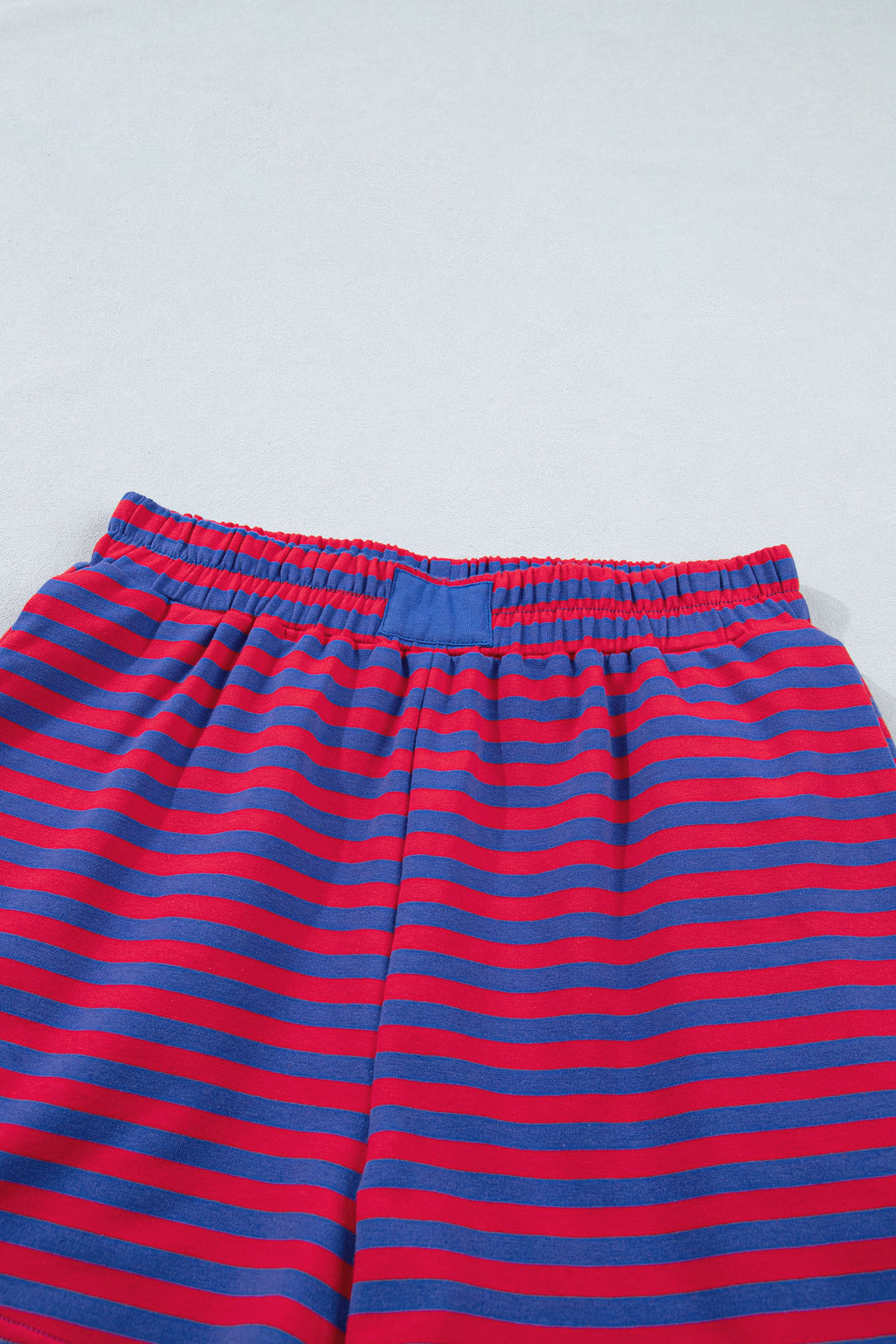 Navy Stripe Ribbed Tee & Shorts Set