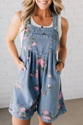 The Myosotis Floral Denim Shortalls