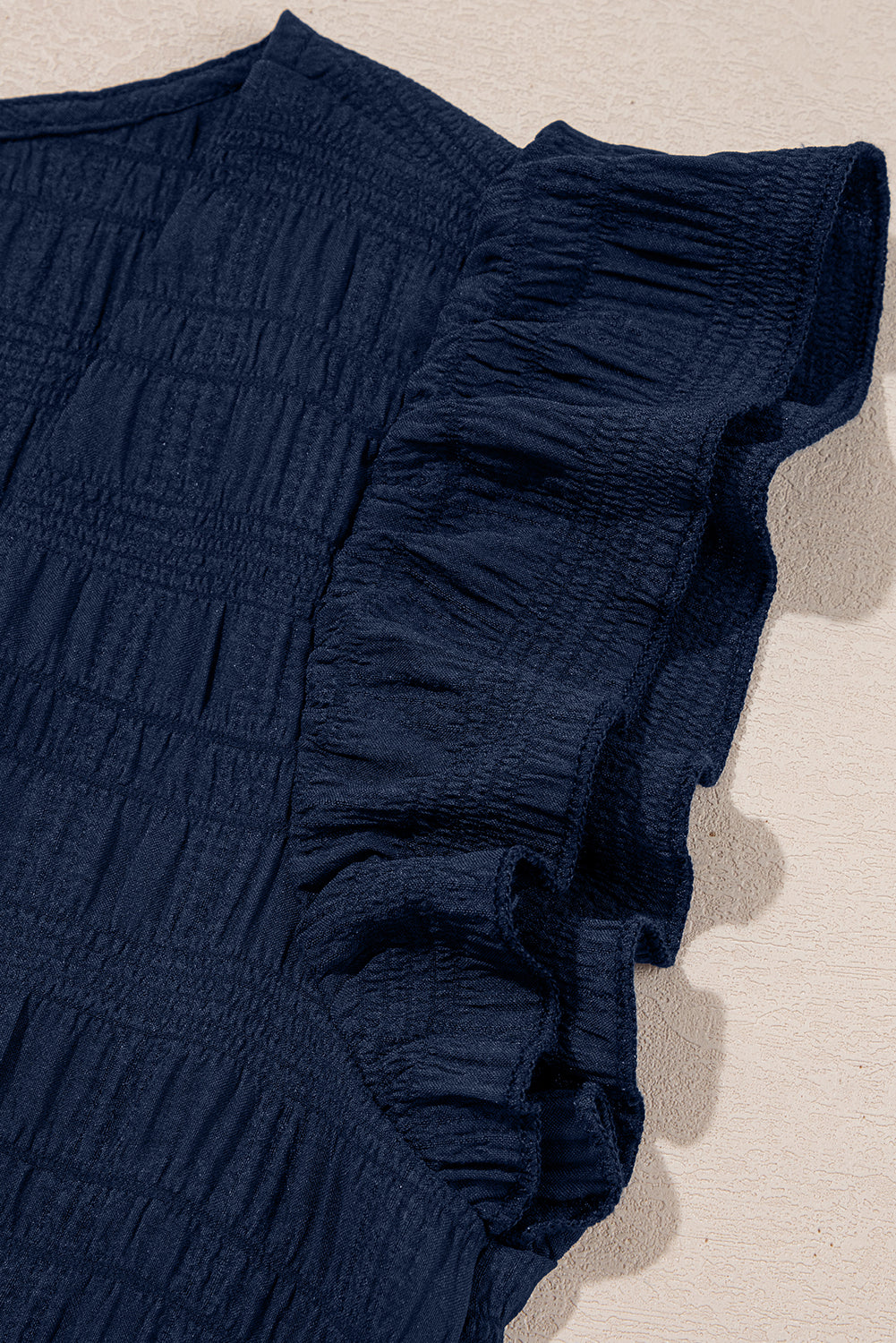 Dirty Blue Textured Ruffle Shorts Set