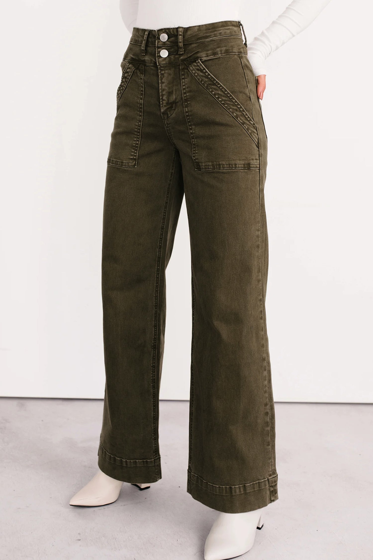 The Jungle Double‑Waist Straight Jean