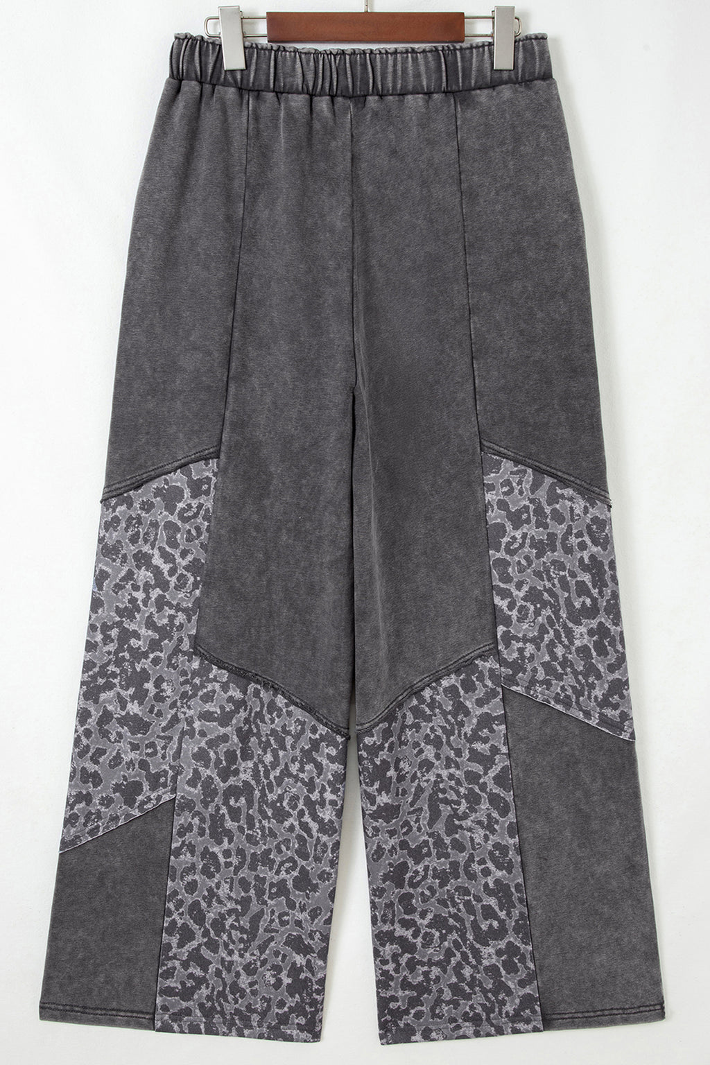 Dark Grey Mineral Wash Wide Leg Pants