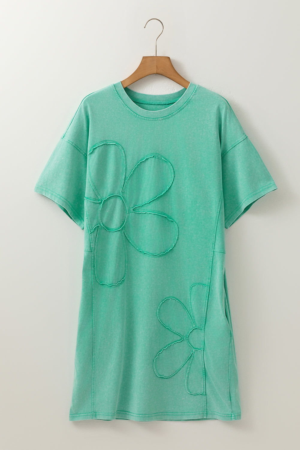 The Meadow Patchwork Mineral‑Wash Mini Dress