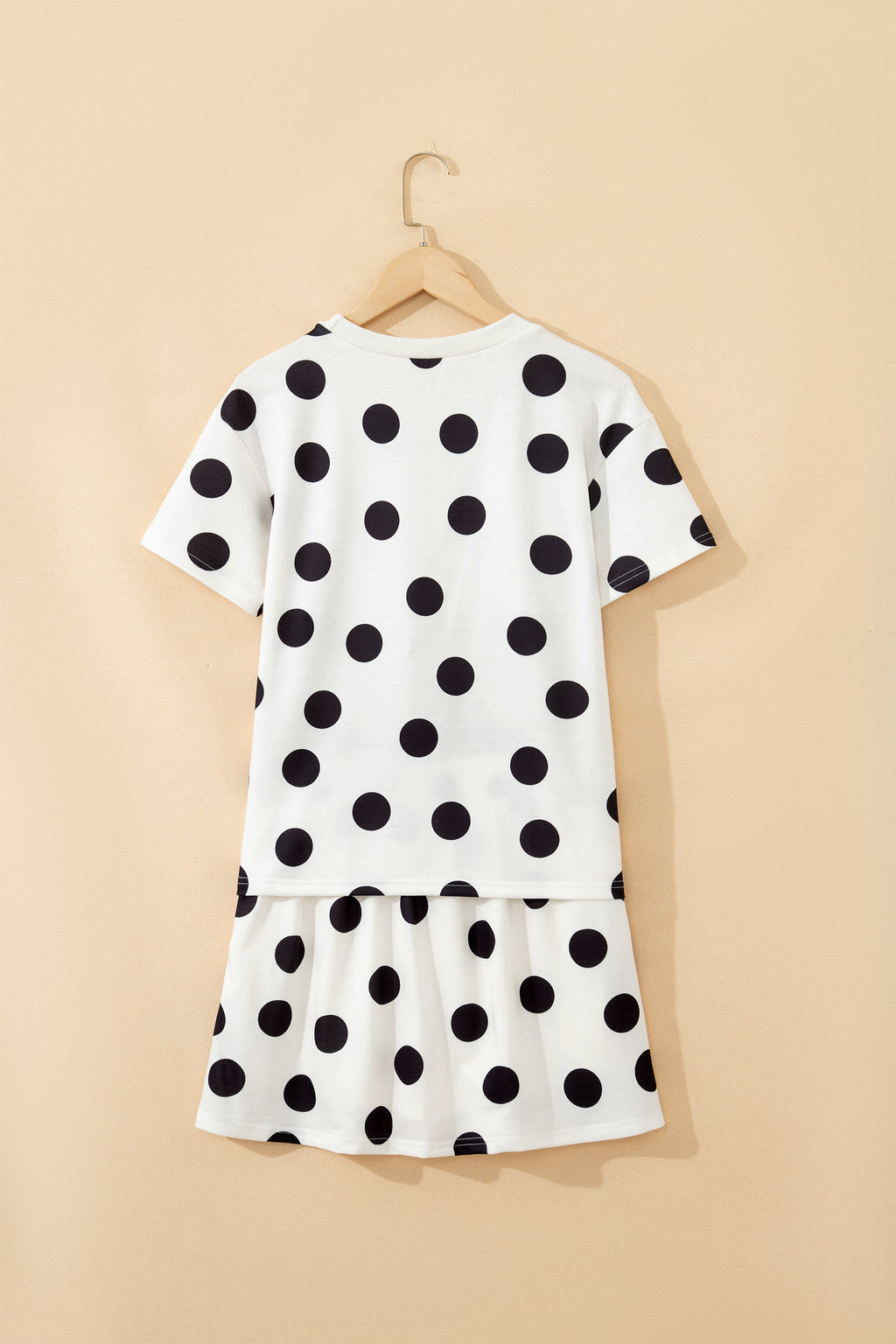 White Polka Dot Tee & Skort Set