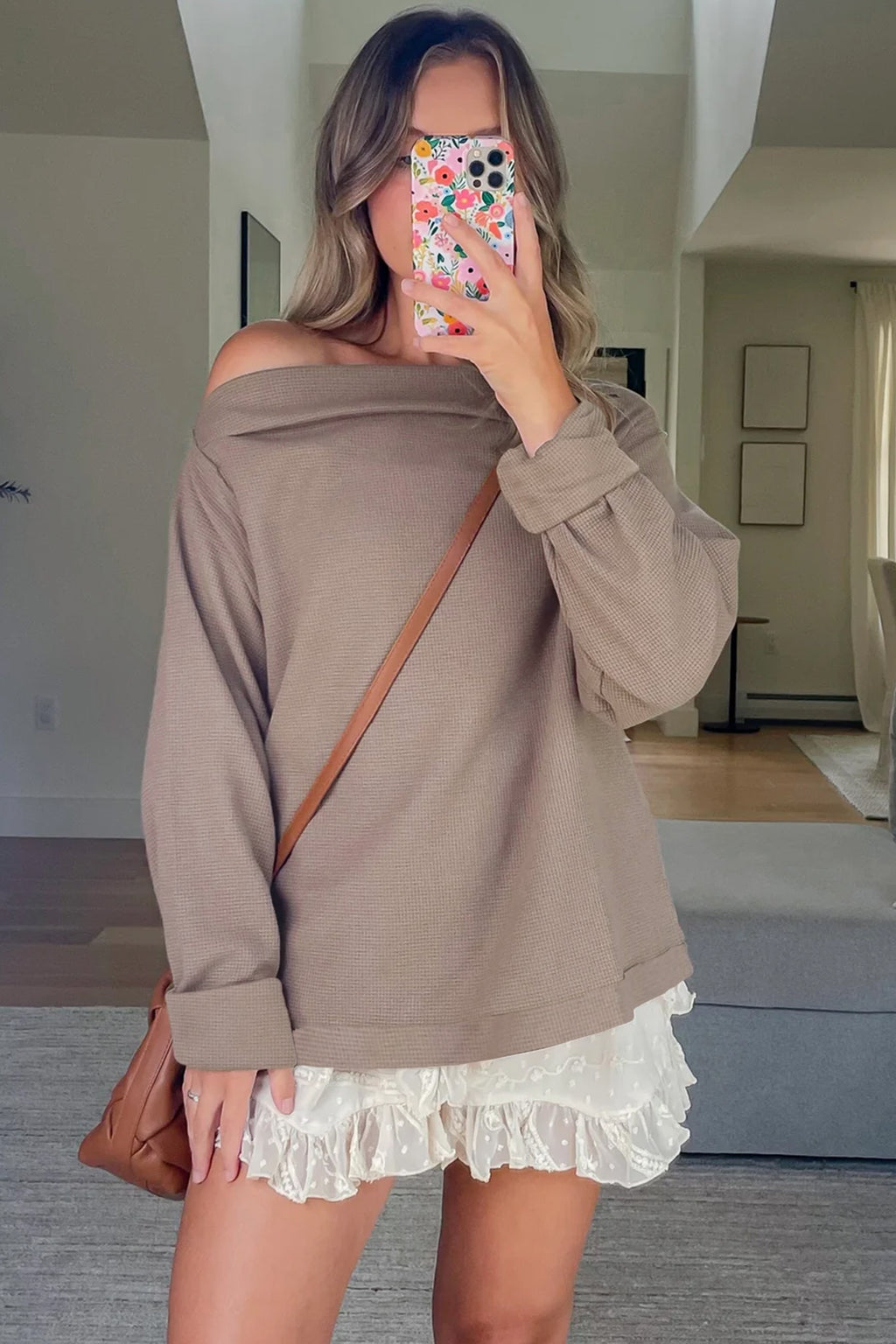 The Rosewood Waffle Asymmetric Top