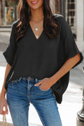 The Noir Fringe Batwing Blouse