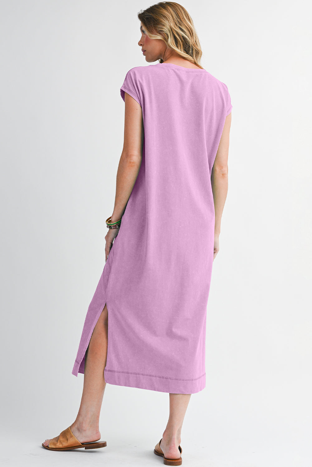 Wisteria Mineral Wash Pocket T‑Shirt Dress