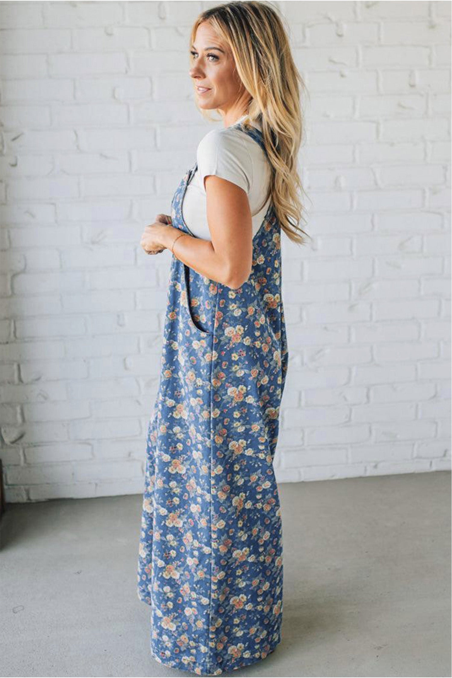 The Vintage Rose Pleated Denim Overalls