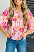 The Rosette Tie‑Neck Blouse