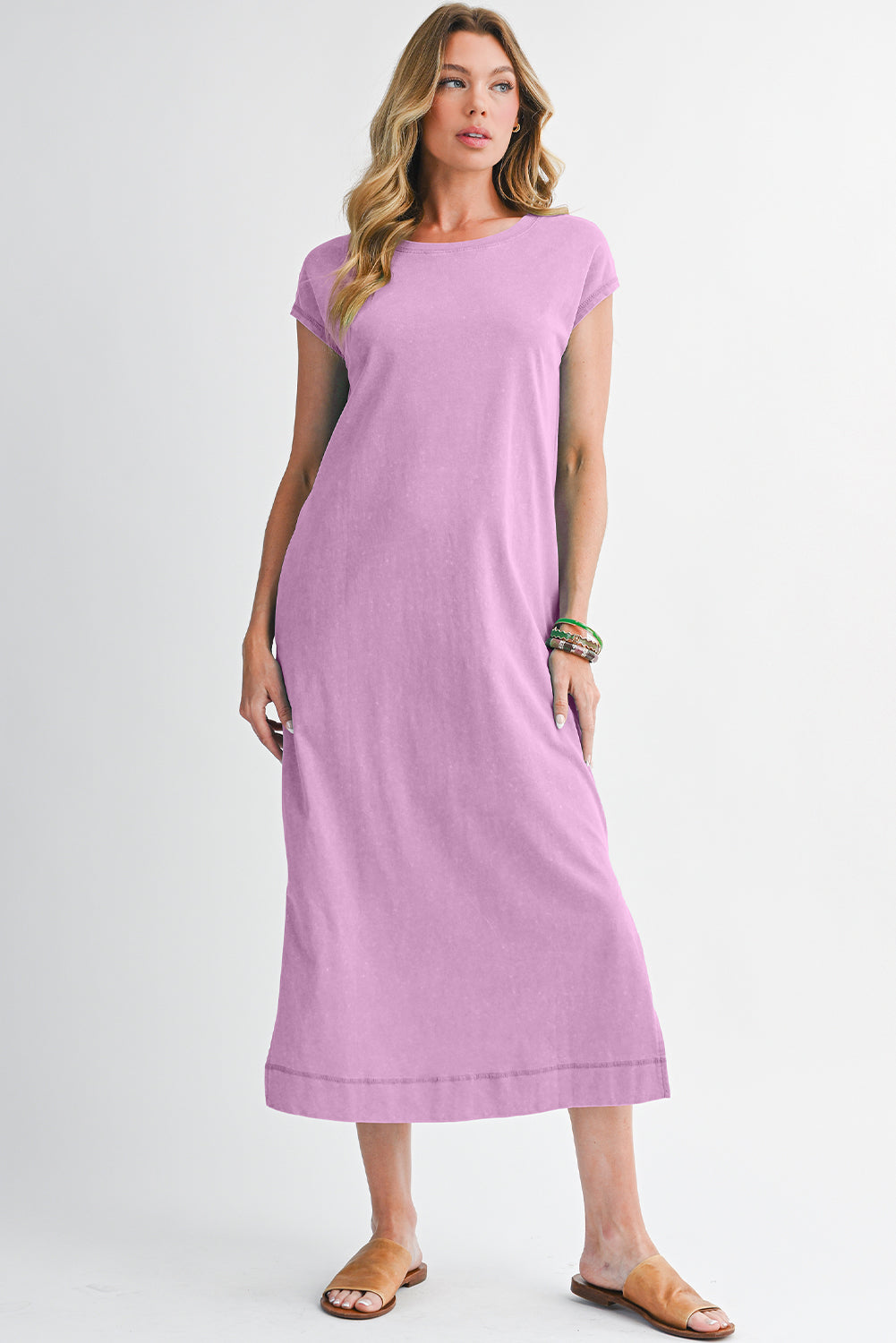Wisteria Mineral Wash Pocket T‑Shirt Dress