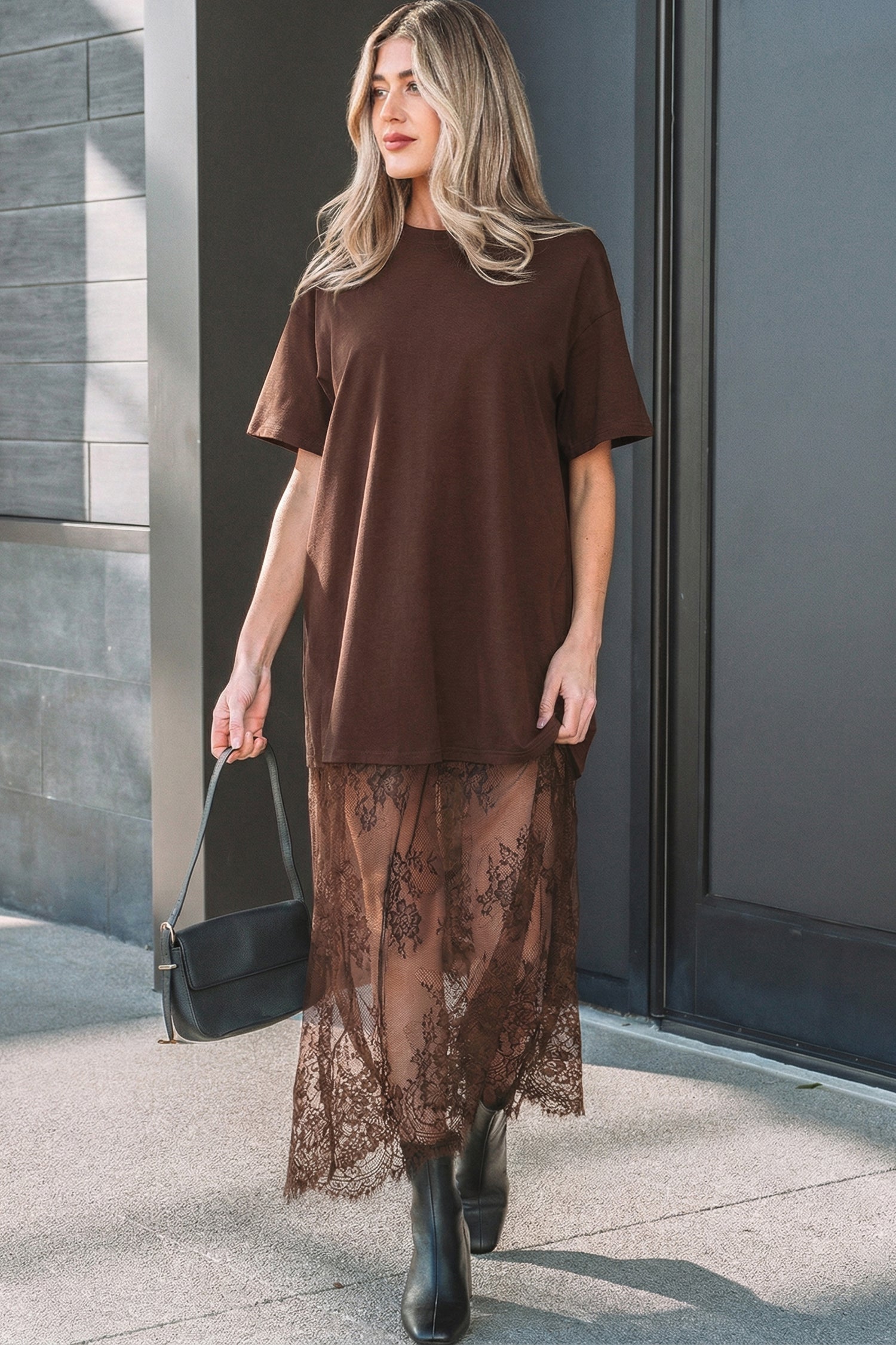 The Scarlet Patchwork Maxi Tee Dress
